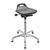 Industrial sit/stand stools - PU moulded seat, height adjustment 460-590mm and 5 star aluminium base with glides