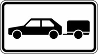 Verkehrszeichen VZ 1010-59 Personenkraftwagen mit Anhänger, 330 x 600, 2mm flach, RA 2