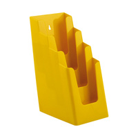 4-Section Leaflet Holder ⅓ A4 / Brochure Holder / Tabletop Leaflet Stand / Leaflet Display | yellow similar to RAL 1003
