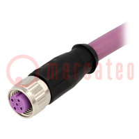 Connector: M12; plug; PIN: 4; female; B code-Profibus; 7.5m; cables