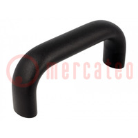 Holder; aluminium; black; H: 55mm; L: 129mm; W: 26mm; handle