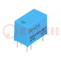 Relay: electromagnetic; SPDT; Ucoil: 12VDC; 2A; 0.5A/120VAC; PCB