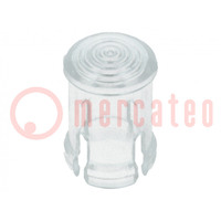 LED lens; round; transparent; lowprofile; 5mm