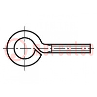 Hook; M6x60; 1; Head: eye; A2 stainless steel; 10mm