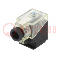 Connector: valve connector; plug; form A; 18mm; female; PIN: 3; 24V