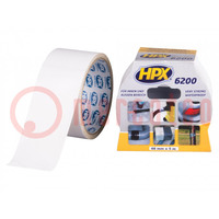 Tape: duct; W: 48mm; L: 5m; Thk: 0.3mm; white; natural rubber