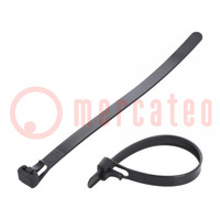 Cable tie; multi use; L: 150mm; W: 7.6mm; polyamide; 222N; black