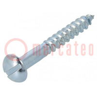 Screw; for wood; 4x30; Head: button; slotted; 1mm; steel; zinc
