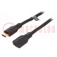 Cavo; HDMI 2.1; HDMI presa,HDMI spina; PVC; 1m; nero; 28AWG