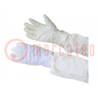 Protective gloves; ESD; one size; Features: dissipative; white
