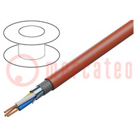 Cable; 3x20AWG; CC Link; cuerda; Cu; PVC; rojo; 305m; 300V; 1000ft