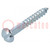 Screw; for wood; 4x30; Head: button; slotted; 1mm; steel; zinc