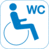 Piktogramm - Rollstuhlfahrer, WC, Blau, 10 x 10 cm, PVC-Folie, Selbstklebend