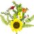 Artificial Silk Sunflower Spray - 53cm, Yellow/Red/Green