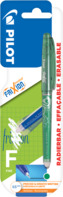Tintenroller FriXion Point, radierbare Tinte, nachfüllbar, mit Kappe und Synergy-Spitze, 0.5mm (F), Grün, Blister