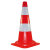 Verkehrs-Leitkegel Standard, einfache Ausführung, rot mit 2 weißen Streifen, 50 cm hoch, 1,3 kg