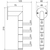 Skizze zu Wandgarderobe Kelvin 4 schwenkbare Haken, Höhe 208 mm,Edelstahl fein geschliffen