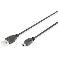 DIGITUS USB 2.0 Anschlusskabel Typ A -mini B St/St 1.8m, sw