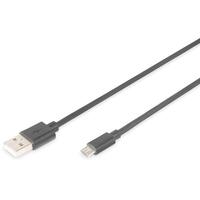 DIGITUS USB 2.0 Anschlusskabel Typ A -mikro B St/St 3.0m, sw