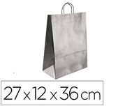 BOLSA KRAFT Q-CONNECT PLATA ASA RETORCIDA 270X120X360 MM