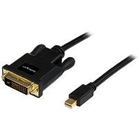 StarTech.com 10ft (3m) Mini DisplayPort to DVI Cable - Mini DP to DVI Adapter Cable - 1080p Video - Passive mDP 1.2 to DVI-D Single Link - mDP or Thunderbolt 1/2 Mac/PC to DVI M...