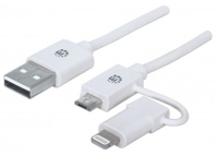 Manhattan 390613 USB cable 1 m USB 2.0 USB A Micro-USB B White