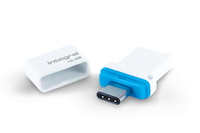 Integral 16GB USB3.0 DRIVE FUSION DUAL TYPE-C BLUE UP TO R-180 W-25 MBS lecteur USB flash 16 Go USB Type-A / USB Type-C 3.2 Gen 1 (3.1 Gen 1) Blanc, Bleu