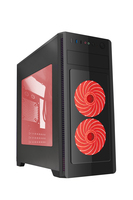 Gembird ATX case Fornax 1000R - red led fans, USB 3.0 Midi Tower Black