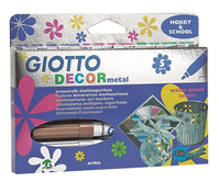 FILA Astuccio 5 Giotto Decor Colori Metallizzati - Per Decorare Cartoncino, Legno, Vetro, Cuoio, Plastica, Sassi, Das, Metallo Ecc.