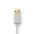 Nedis CCTB61600AL20 USB-kabel 2 m USB 3.2 Gen 1 (3.1 Gen 1) USB A USB C Aluminium