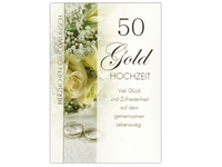 Karte ABC 50. Hochzeitstag Goldene Hochzeit Rosenstrauss