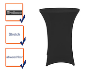 Hochwertige und pflegeleichte Stehtischhusse in schwarz - Tischhusse