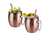 Cocktail-Set MOSCOW MULE 2x Becher, Kupfer antik inkl. Strohhalme