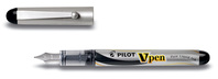 Einweg-Füllfederhalter V-Pen SVP-4M,0,4 mm,Gehäuse silber,Schreibfarbe schwarz