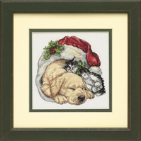 Counted Cross Stitch Kit: Gold Petite: Christmas Morning Pets