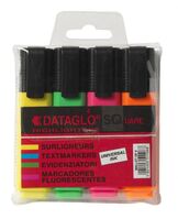ValueX Flat Barrel Highlighter Pen Chisel Tip 1-5mm Line Assorted Colour(Pack 4)