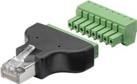 Terminal Block 8-pin > RJ45-Stecker (8P8C) - abnehmbare Schraubbefestigung, 2-teilig