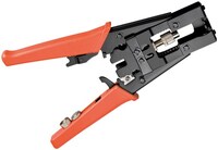 Crimpzange für F-, BNC- und RCA-Kompressionsstecker, Schwarz-Rot - mit 3 Adaptern zum Crimpen von Ko