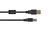 Kabelmeister® Anschlusskabel USB 2.0 Stecker A an Stecker B, mit Ferritkern, vergoldet, schwarz, 2m