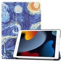 Cover for iPad 6/7/8 2019-2021 for iPad 7/8/9 (2019-2021) 10.2inch Tri-fold Caster Hard Shell Cover with Auto Wake Function - Starry Sky Tablet-Hüllen