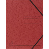 Eckspannmappe mit Gummizug ohne Klappen, Colorspan-Karton 355g, bedruckt, für Format DIN A4 - Rot