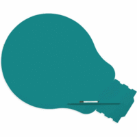 Symbol-Tafel Skinshape Glühbirne lackiert 100x150cm RAL 5021 wasserblau