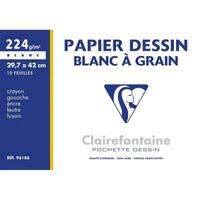 CLAIREFONTAINE Pochette de dessin à grain. Papier PEFC à blancheur natuelle. Fomat A3