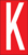 Buchstaben - K, Rot, 57 x 22 mm, Baumwoll-Vinylgewebe, Selbstklebend, B-500
