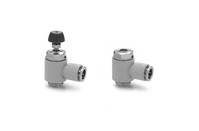 PMCU 706-1/4-6, Plastic flow control valve-manual-Cyl unidirect-1/4-6mm