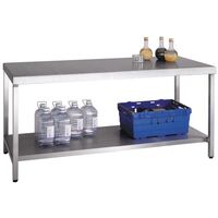 Heavy Duty Stainless steel workbench with lower shelf L x W - 1800 x 750mm