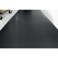 Broad ribbed rubber matting, 6mm thickness
