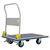 Steel folding platform truck with foot operated brake
