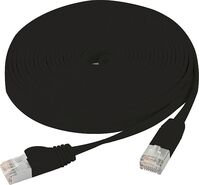 Flachband Patchkabel Cat. 6, U/FTP, mit Rastnasenschutz, schwarz, 2,0 m