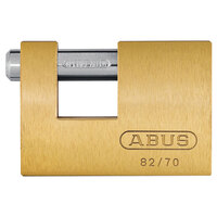 ABUS 35327 82/70mm Monoblock Brass Shutter Padlock Carded